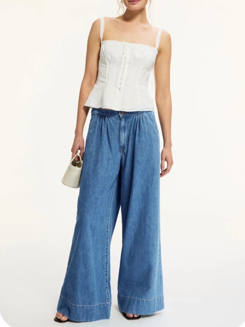 JOE'S JEAN Ruched Palazzo Size M